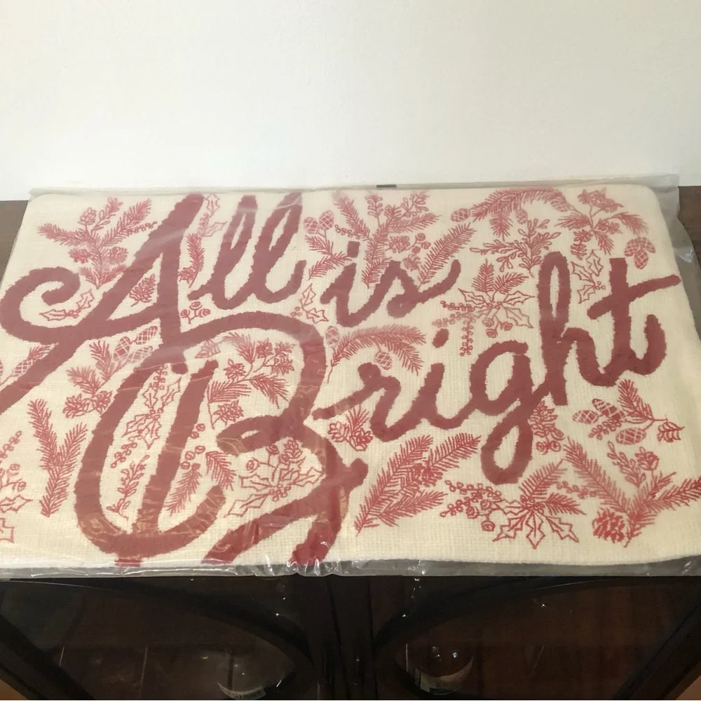Pottery Barn All is Bright Embroidered Lumbar Throw Pillow Cover